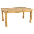Thumbnail image #1 for Flash Furniture XA-F-60X38-LN-GG Rectangular Farm Dining Table, Solid Pine Plank Top, Rustic Light Natural Finish, 60W x 38D x 29-1/2H