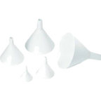 Thumbnail image #1 for TableCraft Products 5 Piece Polypropylene Funnel Set, 2, 3, 4, , and 6 in Diameters, Dishwasher Safe, White Case of 12