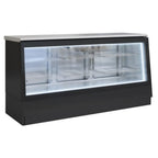 Thumbnail image #1 for Infrico USA IDC-VC1400B Refrigerated Low-Profile Vision Display Case, 17 cu. ft., Tilt-Forward Double Glass, 2 Rear Solid Doors