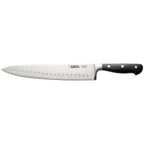 Thumbnail image #1 for CAC China Schnell® KFCC-G101 10" Forged Chef Knife, Granton Edge, Full Tang, High-Carbon Steel, Black Handle Case of 36