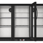 Thumbnail image #6 for Koolmore BC-3DSW-BK 53-Inch Three-Section Back Bar Refrigerator, 3 Glass Swing Doors, 11.3 Cu. Ft., Black, Bottom-Mounted Refrigeration