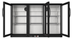 Thumbnail image #6 for KoolMore 53-Inch Three-Section Back Bar Refrigerator with 3 Glass Swing Doors, 11.3 Cu. Ft., Black