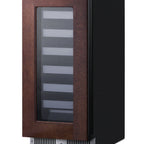 Thumbnail image #2 for Summit Commercial Summit Appliance SDHW1532PNR Commercial Undercounter Wine Cooler, 15"W, 1.8 cu. ft., Black Exterior, Glass Door
