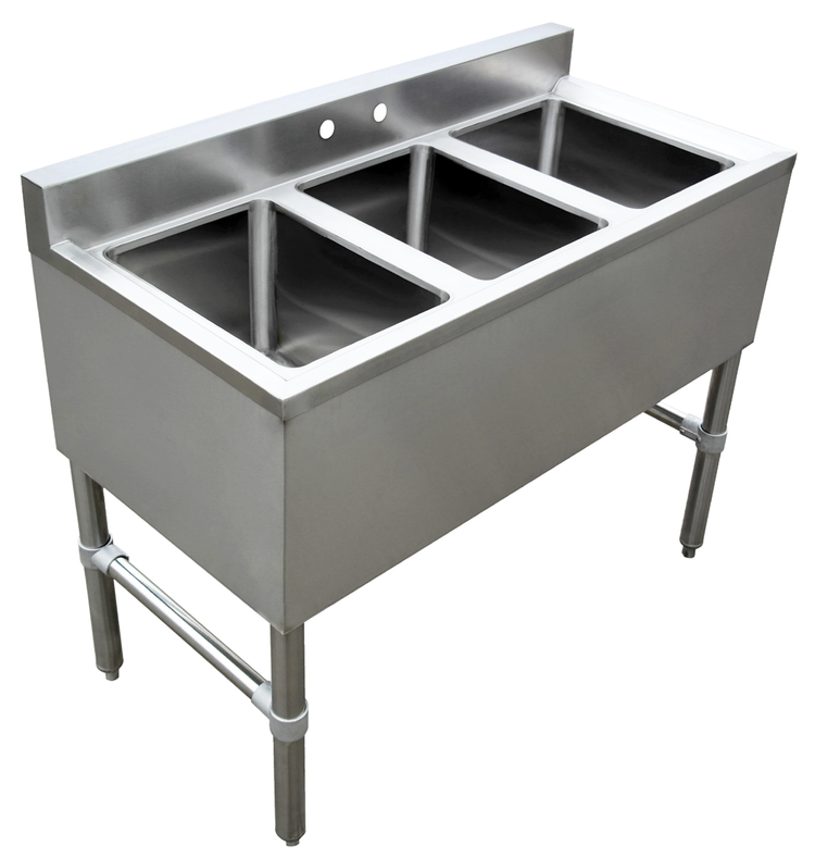 Product image #5 for Omcan Triple-Compartment Under Bar Sink with No Drain Boards