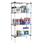 Thumbnail image #1 for 1880 Hospitality Focus Foodservice FF2442SSS Solid Stainless Steel Shelf, 24"D x 42"W, Marine Edge