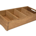Thumbnail image #1 for Mikasa Hospitality (Lifetime Brands, Inc.) Select Concept BQ019L Tilted Wood Cutlery Box, Black/Oak, 10.9"W x 23.22"D x 10.9"H