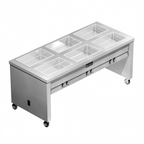 Thumbnail image #1 for Caddy TF-616 Mobile Electric Hot Food Holding , 6-Pan, Open Shelf Base, Stainless Steel, 76"W