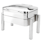 Thumbnail image #1 for Eastern Tabletop Jazz 3977GS 4 qt Square Stainless Steel Chafer with Hinged Glass Cover