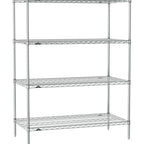 Thumbnail image #1 for Metro Super Erecta SE-1824C-63-S4 Wire Stationary Starter Shelving Unit, 24"W x 18"D x 63"H, Chrome, 4 Shelves