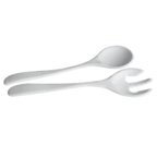 Thumbnail image #1 for G.E.T. Bugambilia SS34PC Salad Fork & Spoon Server Set, 1-1/4 oz., 7-1/5"L, Cast Aluminum with Resin Coating, Pacific Blue