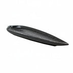 Thumbnail image #1 for G.E.T. Rainex 15018131024 Leaf-Shaped Melamine Platter, Black, 14" Case of 12