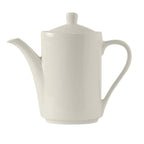 Thumbnail image #1 for Tuxton China Modena AMU-102 Ceramic Coffee Pot, 21 oz, with Lid, Pearl White Case of 6