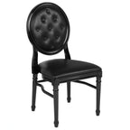 Thumbnail image #1 for Flash Furniture Hercules LE-B-B-T-MON-GG King Louis Chair, Tufted Back, Black Vinyl Seat, Black Frame