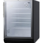 Thumbnail image #2 for Summit Commercial Summit Appliance SCR600BGLMBL Commercial Beverage Center, 5.5 cu. ft., Black, Glass Door, Stainless Steel Work Surface