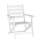Thumbnail image #1 for Flash Furniture LE-HMP-2037-10-WHT-GG Recycled HDPE Adirondack Dining Chair with Fold-Out Cup Holder, White