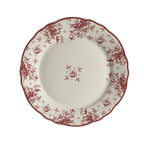 Thumbnail image #1 for Steelite International HL Ivory HL54163905 6-1/4" Round China Plate, Carolyn Camille Maroon, Scalloped Edge Case of 3 Dozen