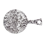 Thumbnail image #2 for G.E.T. Lapis 15019052034 Round Melamine Serving Board with Handle, 15-1/4"L x 9-3/5"W x 1/2"H Case of 6