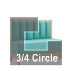 Thumbnail image #1 for ATSMFG ATS AT&S-ATQ-J36-6CH GR8 John Three Quarter Circle Booth, single, 48" x 90" x 90" x 48"long x 36" high, 6-channel back, channel deep seat with