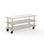 Thumbnail image #1 for Steelite Mogogo, Modular MGCMLX01CBXH Large Modular Food Bar Unit, White Carrera, Brushed Brass