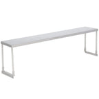 Thumbnail image #1 for Hakka Brothers Corp Hakka food processing SOS4-1472 18 Gauge 430 Stainless Steel Overshelf Deck Prep Table, 14"W x 72"L x 18"H