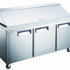 Thumbnail image #1 for Drago DRSP72-27M 3-Door Stainless Steel Megatop Sandwich Prep Table, 27-Pan, 70.4"W