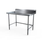 Thumbnail image #1 for NBR Equipment TS6-6030R5-X Stainless Steel Work Table, 60"W x 30"D x 40-3/4"H, 16-Gauge 304 Top, 5" Backsplash, Bullnose Edge