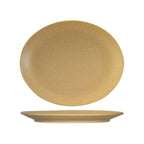 Thumbnail image #1 for Tuxton China Zion VYH-114 Ceramic Oval Platter, 12.5 x 10 in, Matte Beige, Coupe 1 Dozen