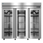 Thumbnail image #1 for Hoshizaki Steelheart R3A-FGE Three-Section Glass-Door Reach-In Refrigerator, 79.03 cu. ft., Self-Contained, Stainless Steel