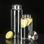 Thumbnail image #1 for Libbey Decanters/Pitchers 92170 Borosilicate Glass Beverage Bottle, 33 oz, Twist-Top Lid, Wide Mouth