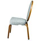 Thumbnail image #2 for JustChair Manufacturing Banquet Collection A82318 Upholstered Stackable Side Chair with Oval Back and 3-Inch Padded Seat