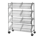 Thumbnail image #1 for Eagle Group EAGLEbrite M1836Z-4 4-Tier Angled-Shelf Visual Merchandising Cart, 36"W x 18"D x 68"H, Adjustable Reversible Wire Shelves
