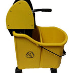 Thumbnail image #1 for ABCO Products T01015MWH Mop Bucket, 35 qt., Dual Cavity, with Down Press Wringer, Yellow