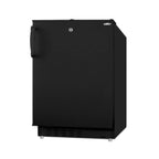 Thumbnail image #1 for Summit Commercial ALRF49B Undercounter Refrigerator-Freezer, 1-Section, Bottom-Mount Self-Contained, Black, Reversible Solid Door