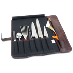 Thumbnail image #2 for JB Prince Boldric Z265 O Knife Roll Bag, 7 Knife Pockets, Zippered Utility Pocket, Olive Green Canvas