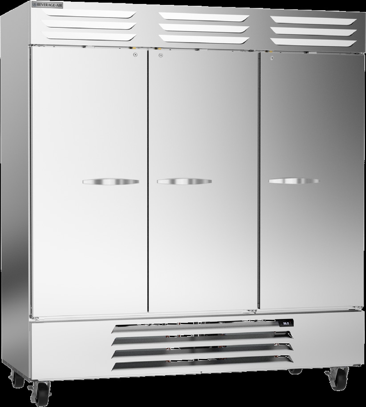Product image #7 for Beverage-Air Vista® Series Three-Section Reach-In Refrigerator, 70.19 Cu. Ft., Solid Doors, Bottom-Mount Self-Contained