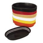 Thumbnail image #1 for Alegacy Foodservice Products 496FB Oval Plastic Fast Food Basket, Brown, 10-3/4" x 7" x 1-1/2" Case of 3 Dozen