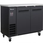 Thumbnail image #1 for Blue Air FSE LLC BLNBB-48B-HC Two-Section Narrow-Depth Back Bar Cooler, 49-1/8"W, 2 Solid Locking Doors, Stainless Steel Top