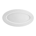 Thumbnail image #1 for Global Tableware Collective G. Benedikt GBEXL30421 Oval Porcelain Plate, White, Flat Edge, 9-1/4" x 16-1/2"