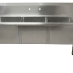 Thumbnail image #4 for BK Resources BKSDT-3-1820-14-RS 3-Compartment Soiled Dishtable, Right-Side, 72W, 18-Gauge 304 Stainless Steel, 10-Inch Backsplash
