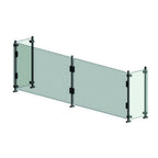 Thumbnail image #1 for Randell RS-VFP-30 Vertical Full-Service Breath Guard with Partition, 29-3/4"W, 3/8" Tempered Glass, Stainless Steel