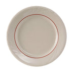 Thumbnail image #1 for Tuxton China Monterey YBA-102 Ceramic Round Plate, 10-1/4 in, Wide Rim, Embossed 1 Dozen