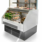 Thumbnail image #1 for GTI Designs Fresco FRCOM-1250 Grab-and-Go Refrigerated Combo Display, 51.6"W, Frameless Double-Pane Glass, Stainless Steel Interior