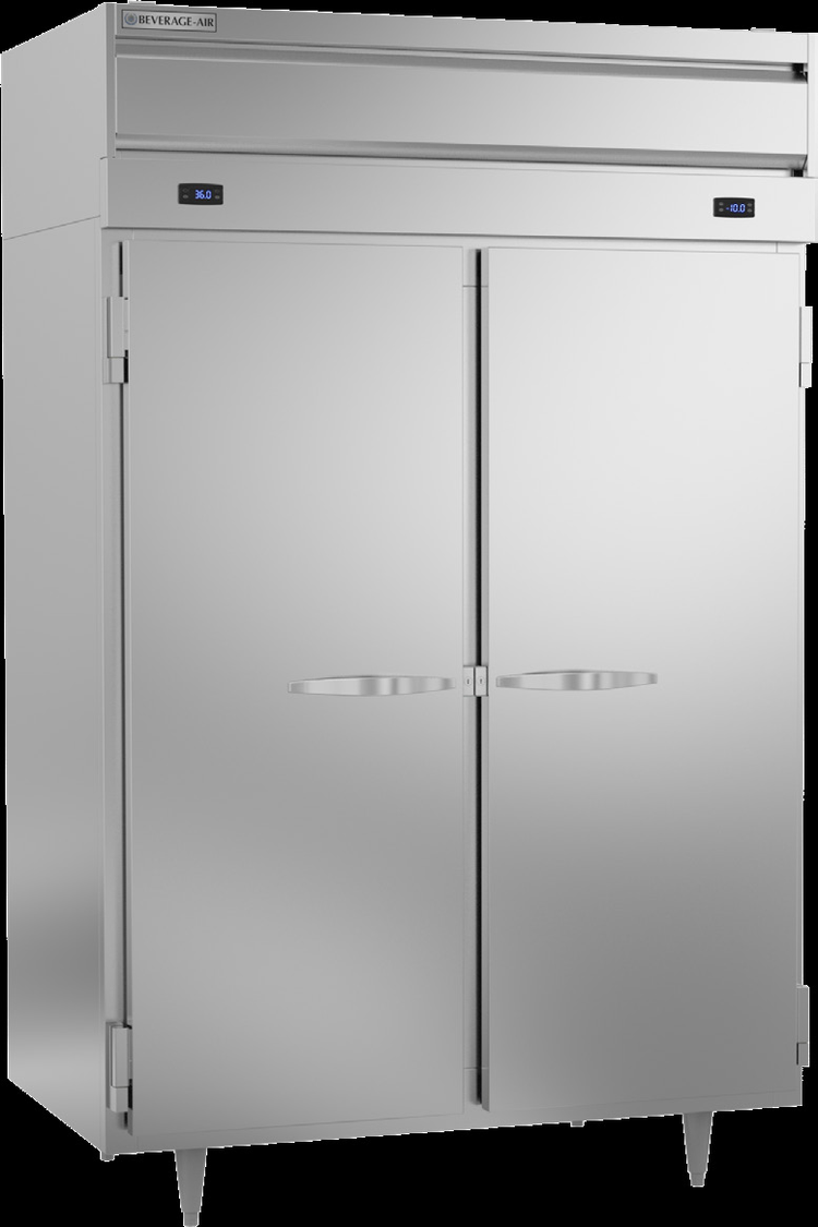 Product image #5 for Beverage-Air P-Series Dual-Temperature Two-Section Top-Mounted Reach-In Refrigerator/Freezer with Solid Doors
