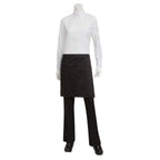 Thumbnail image #1 for Chef Works F28 -BLK-0 Half-Length Bistro Apron, 19"L x 27-1/2"W, 65/35 Poly/Cotton, Black, 2 Pockets