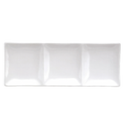 Thumbnail image #1 for 1880 Hospitality Buffalo White Ware by Oneida® F8010000895 3-Compartment Rectangular Porcelain Serving Dish, 12" x 4-3/4" 1 Dozen