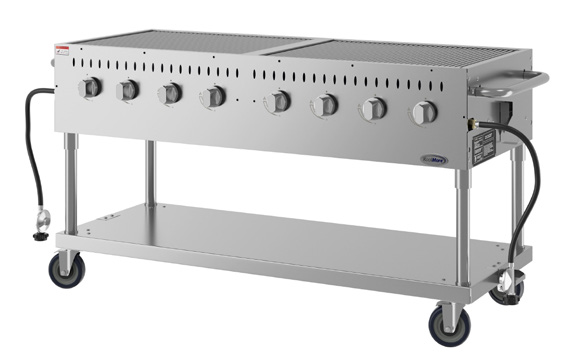 Product image #5 for KoolMore 60-Inch Mobile Outdoor Propane Charbroiler Grill with 8 Burners