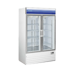 Thumbnail image #1 for Norpole, Inc. NPGR2-S45 Two-Section Glass Door Reach-In Refrigerator, 45 cu. ft., White, Bottom-Mounted Self-Contained Refrigeration