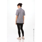 Thumbnail image #2 for Chef Works Springfield BCWSZ006-GRY-3XL Women's Gray Poly/Cotton Short-Sleeve Chef Coat, 3XL