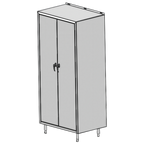 Thumbnail image #1 for IMC/Teddy DTC-48 Stainless Steel Detergent Cabinet, Double Hinged Doors, 4 Shelves
