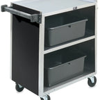 Thumbnail image #4 for Vollrath 97181 3-Shelf Bussing Cart, Three-Sided Black Vinyl Panels, Stainless Steel Shelves, 300 lb. Capacity